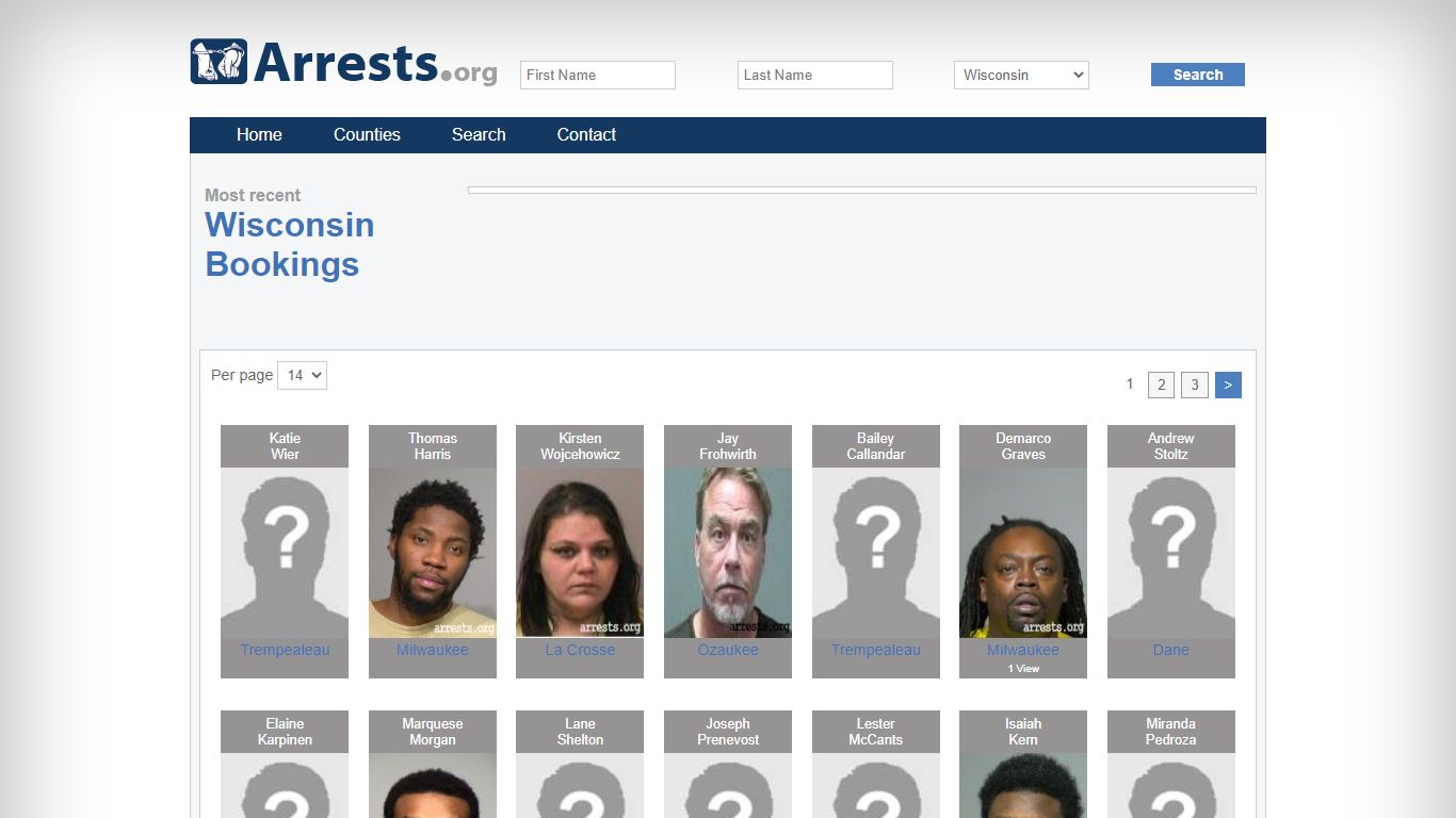 Wisconsin Arrests and Inmate Search